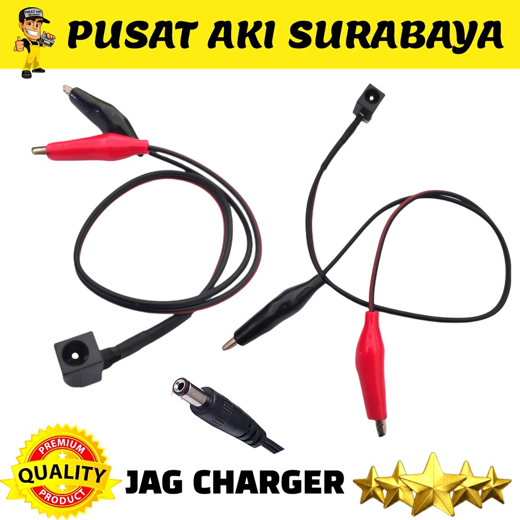 JAG CHARGER KABEL PENGHUBUNG KONEKTOR ADAPTOR 6 VOLT 12 VOLT SAMBUNGAN CAS AKI ACCU