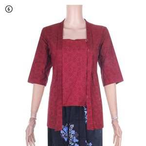 Kebaya Kutubaru Embos Dewi Biru - Lengan 3/4