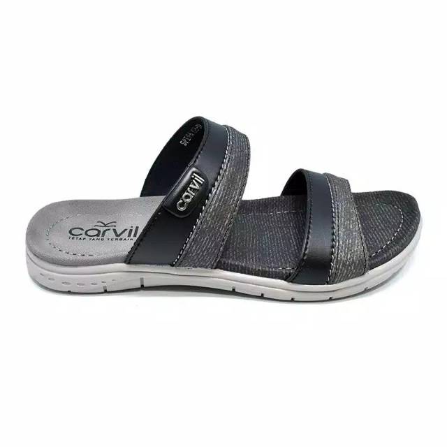 SANDAL PRIA CARVIL SPINKS-02/sandal kasual carvil Spinks-02 /carvil sandal spinks -02 black/grey