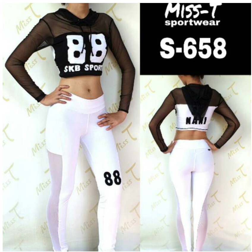 S658 - CROP HOODIE + LEGING / MISST / BAJU SENAM