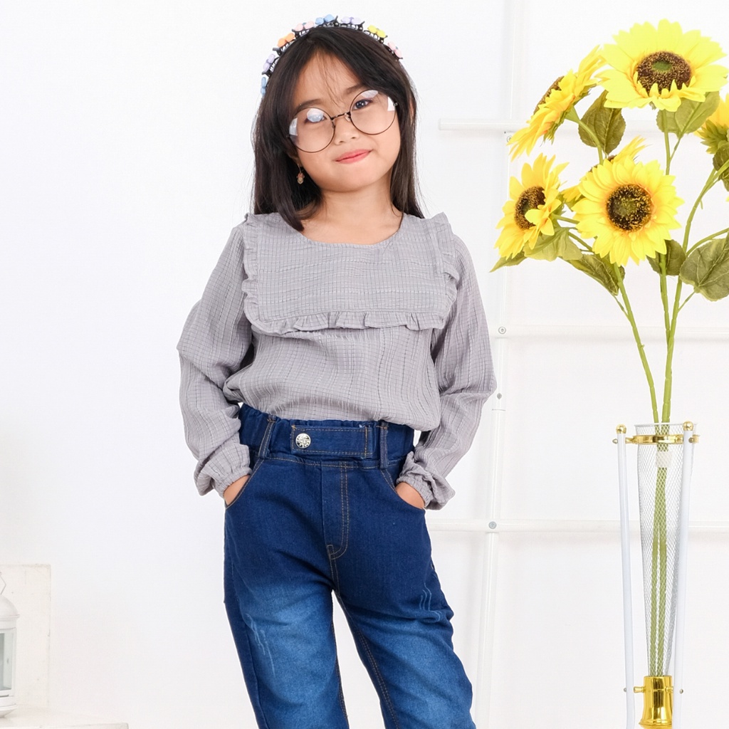 Celana Jeans Anak Kaira Cutbray Rawis 6-10 Tahun Laurakidshop