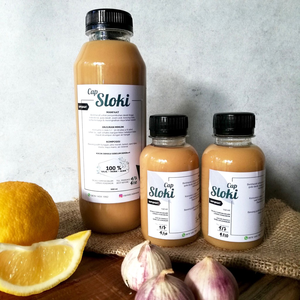 

Jamu SAPUJAGAT Jus Bawang Putih Tunggal Cap Sloki