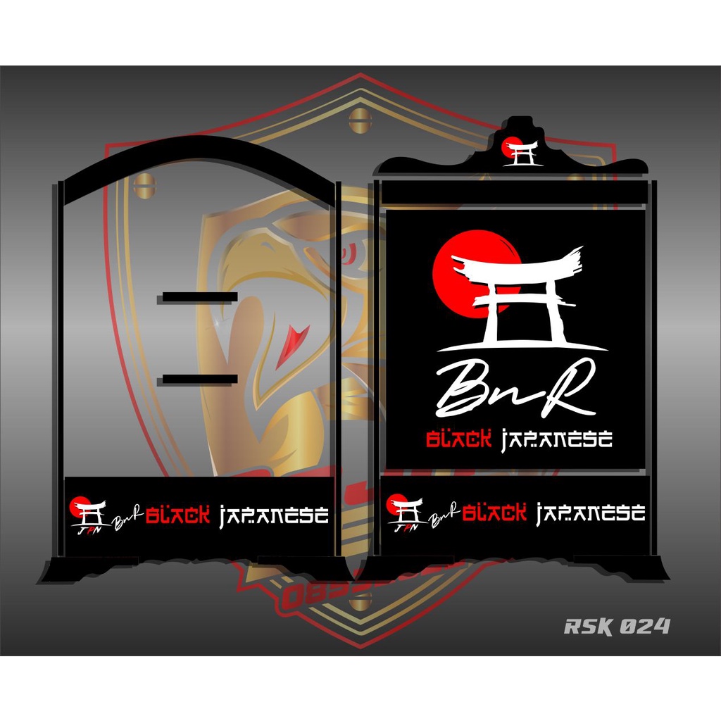 Stiker Sangkar Kosan Disain BNR Black Japanese Kode RSK 024