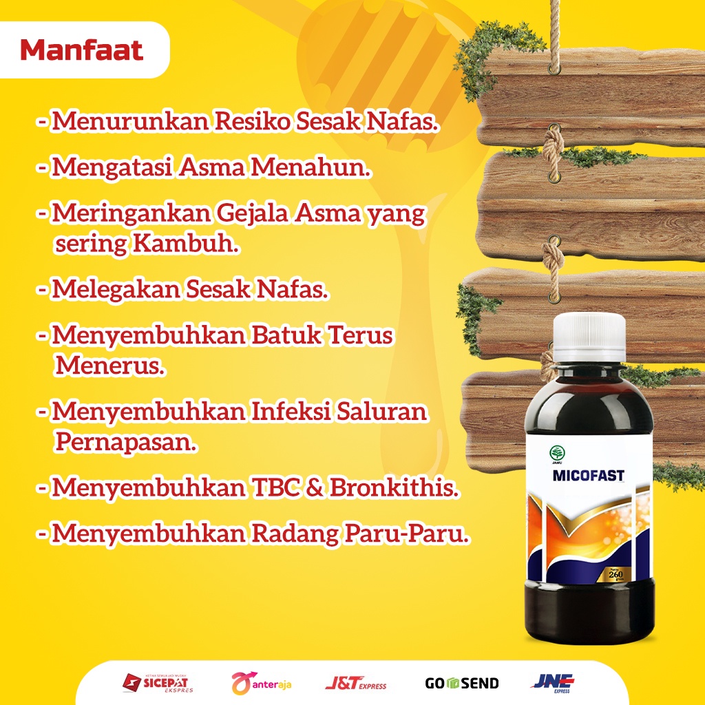 Madu Micofast Herbal Premium Quality Obat Batuk Sesak Napas Asma Asli Murni BPOM (BELI2GRATIS1)-3