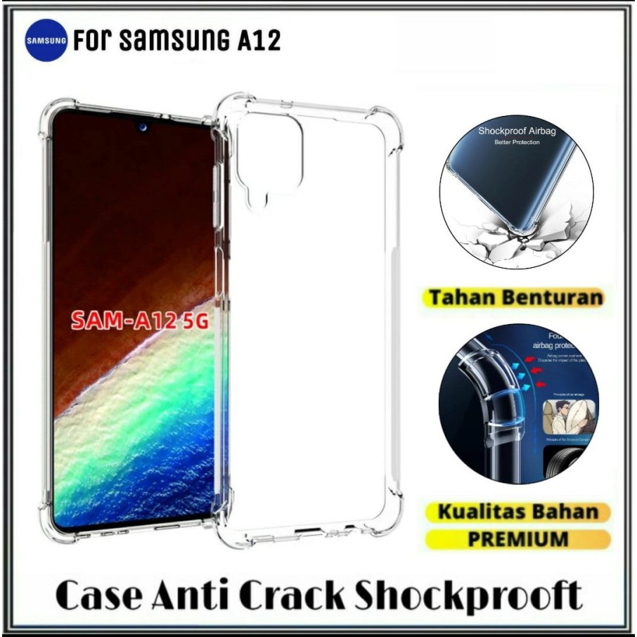 Soft Case Silikon Samsung Galaxy A12 Bening Transparant Airbag Anti Crack