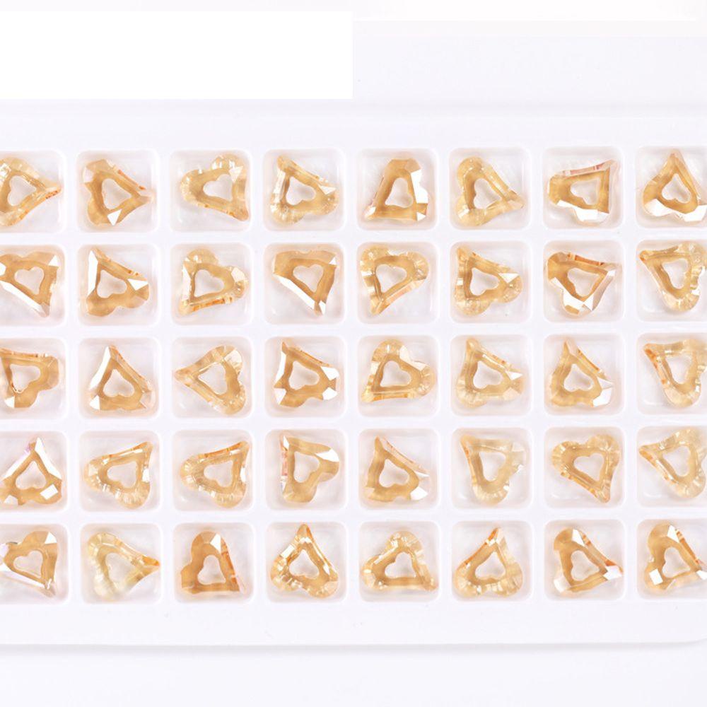 Mxbeauty Jantung Cincin Kuku Pesona Cinta Hati Berlubang Mengkilap Wanita Membuat Perhiasan Permata Menunjuk Bawah K9 Kaca 3D Nail Art Dekorasi