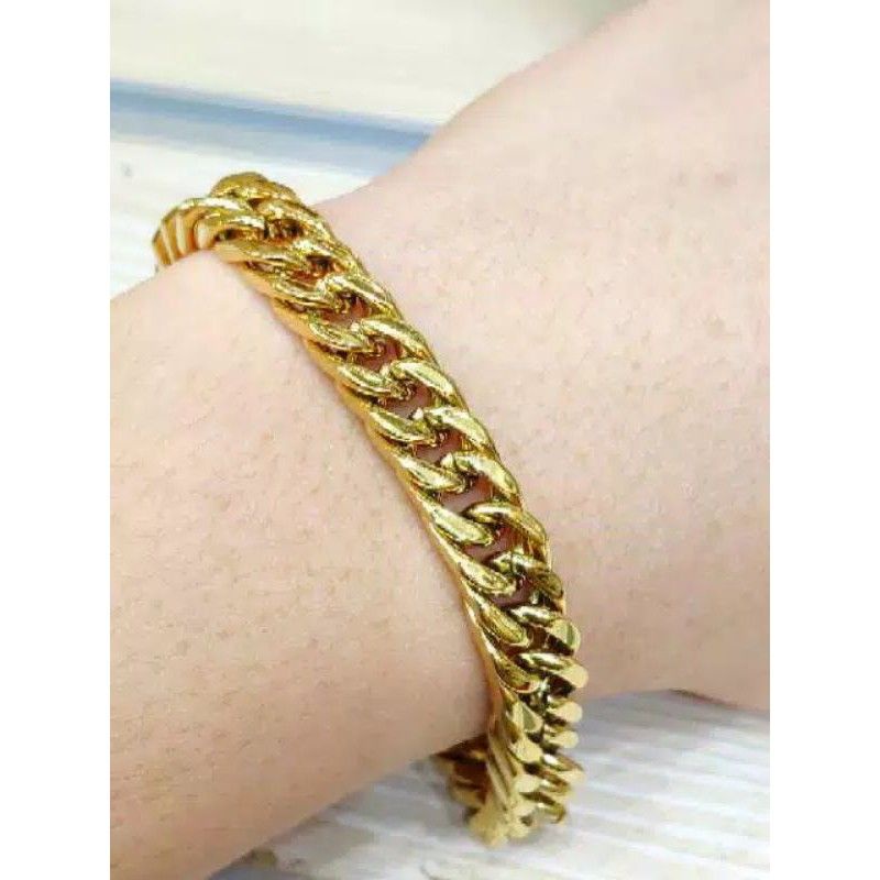 GELANG RANTAI TITANIUM STAINLESS STEEL 316L FASHION PRIA WANITA