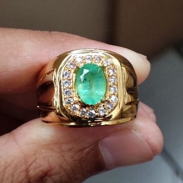 Cincin Batu Zambrud Asli natural emerald beryl zamrud colombia