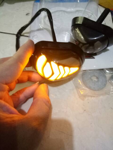 Sen Tempel Lampu Sen Led Oval Gma Tst Original Universal R15,Cbr150r,Gsx,Ninja,R25 &amp; Motor Lain Nya