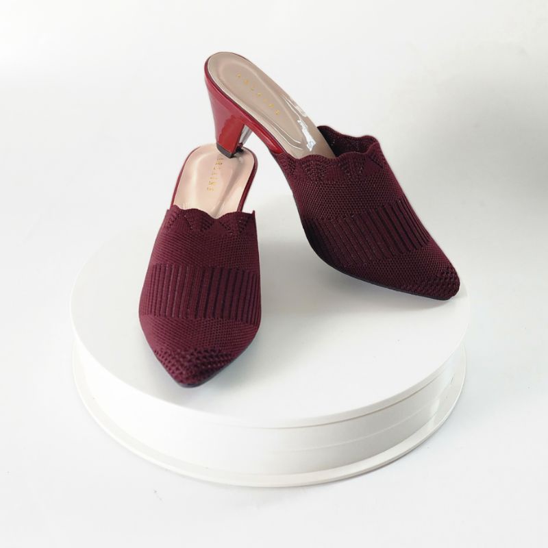 Arlaine - Yurika Sepatu Rajut Wanita / Heels Wanita Import / Heels Selop / Heels 5cm