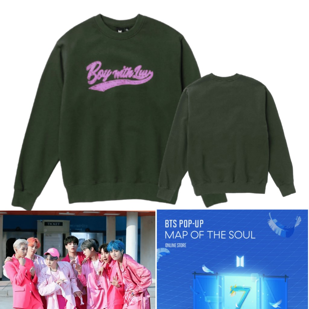 SWEATER JAKET SWITER BTS POP-UP "BY WITH LUV" KPOP BAHAN FLEECE
