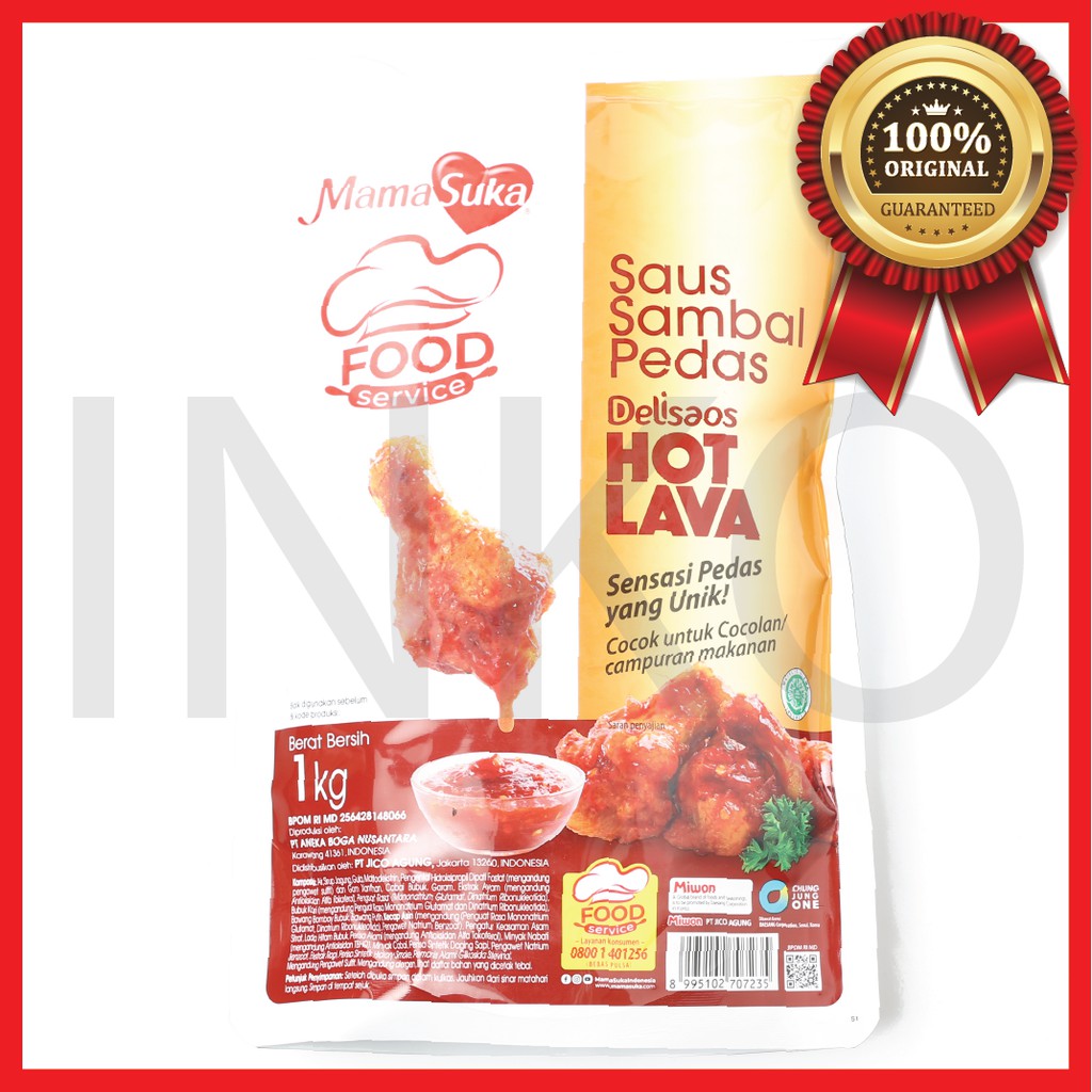 

MAMASUKA FOOD SERVICE SAUS SAMBAL PEDAS DELISAOS HOT LAVA 1KG