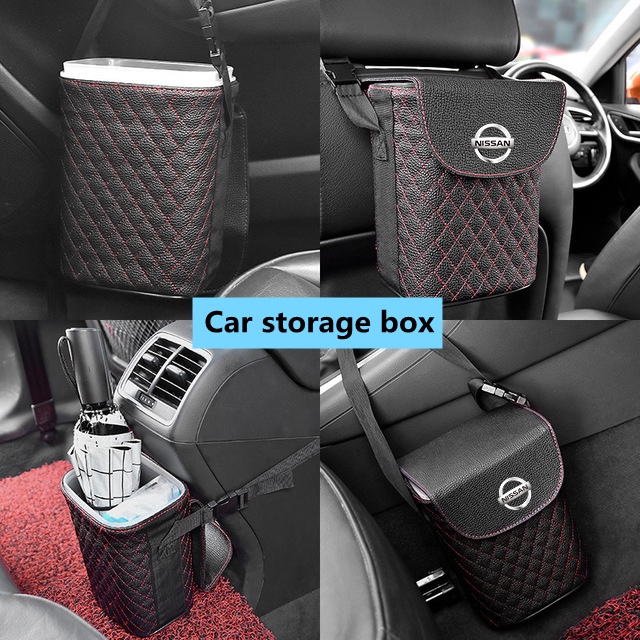 (G-CLUB) Tempat Sampah Bahan Kulit Tahan Air Untuk Mobil Nissan