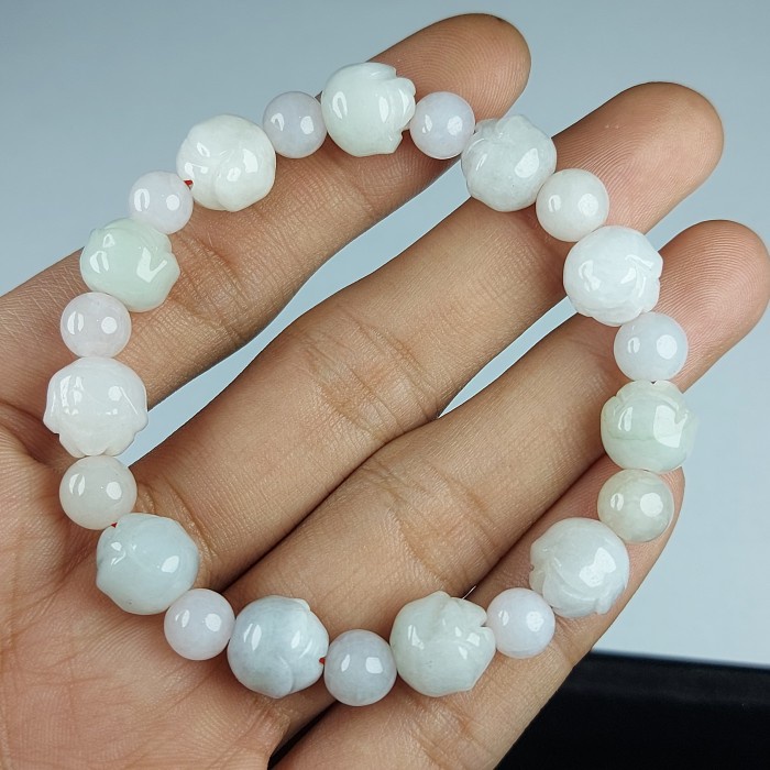 Gelang Batu Giok wanita asli Putih impor china ori Burma natural jade