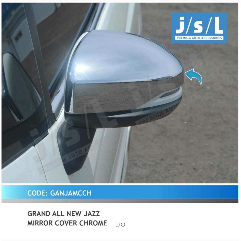 cover spion grand all new jazz, brv 2016 , Brio 2016 , Brio RS 2016, Mobilio hitam chrome carbon jsl