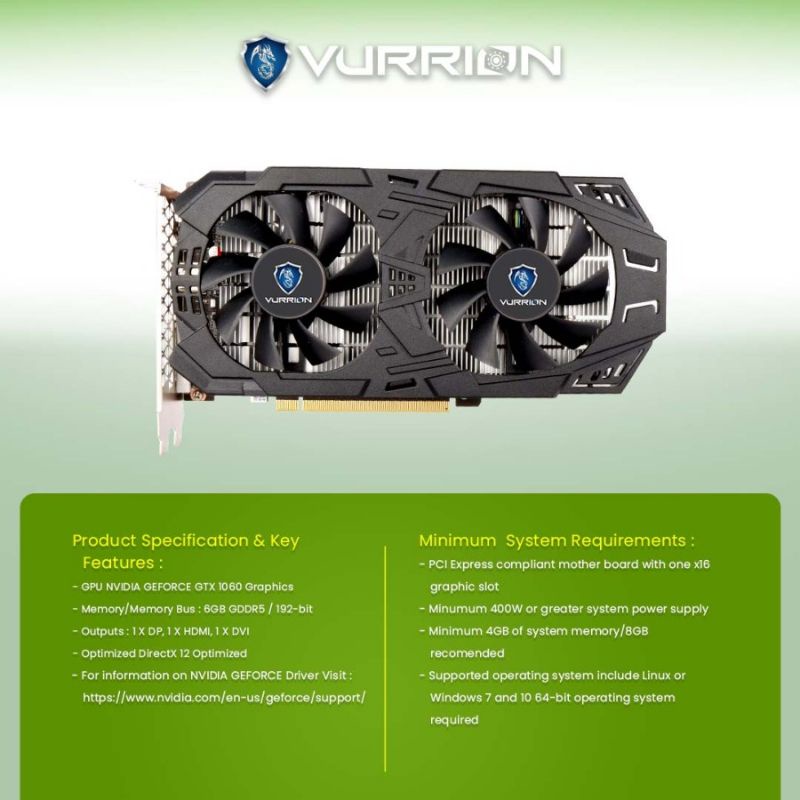 VGA VURRION FROZTINE GTX 1060 6GB DDR5 192 BIT