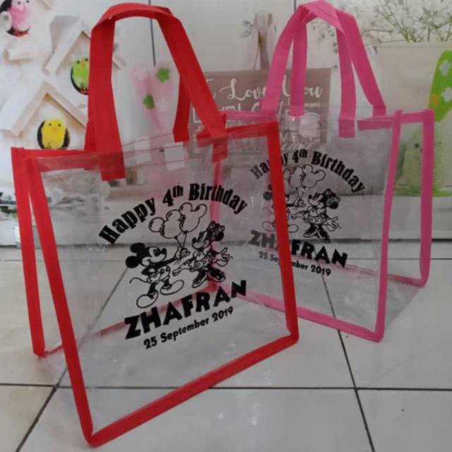 

[custom sablon] tas mika /tas souvenir mika sablon 25 x 20 x 32 /Tas Mika Sablon /goodibag sablon