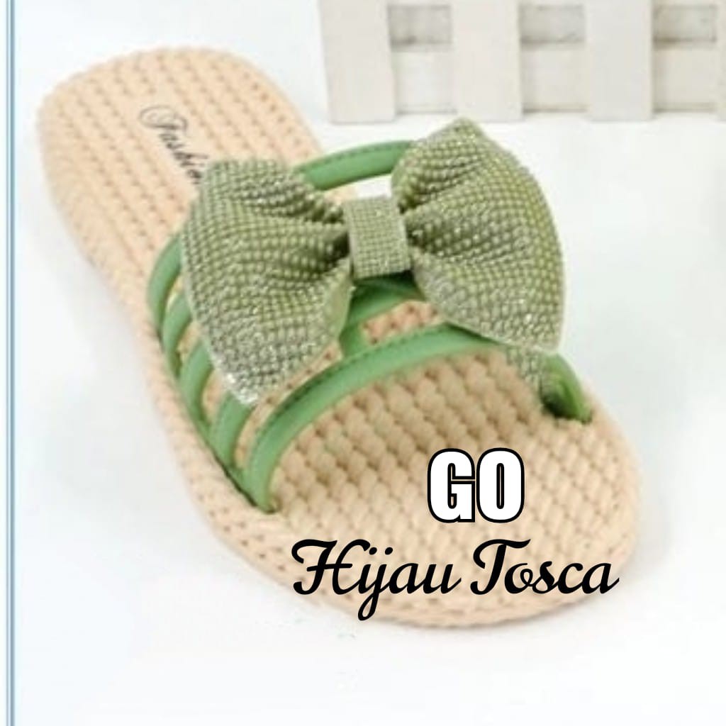 gos Import TALI 4 PITA BLING-BLING Sandal Wanita Murah Slip Casual Teplek Sendal Cewek Flat