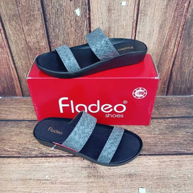 SANDAL SLIP WANITA (Fladeo) ABU - FO8 | SANDAL WANITA SLIP | SANDAL WANITA MURAH SANDAL TALI