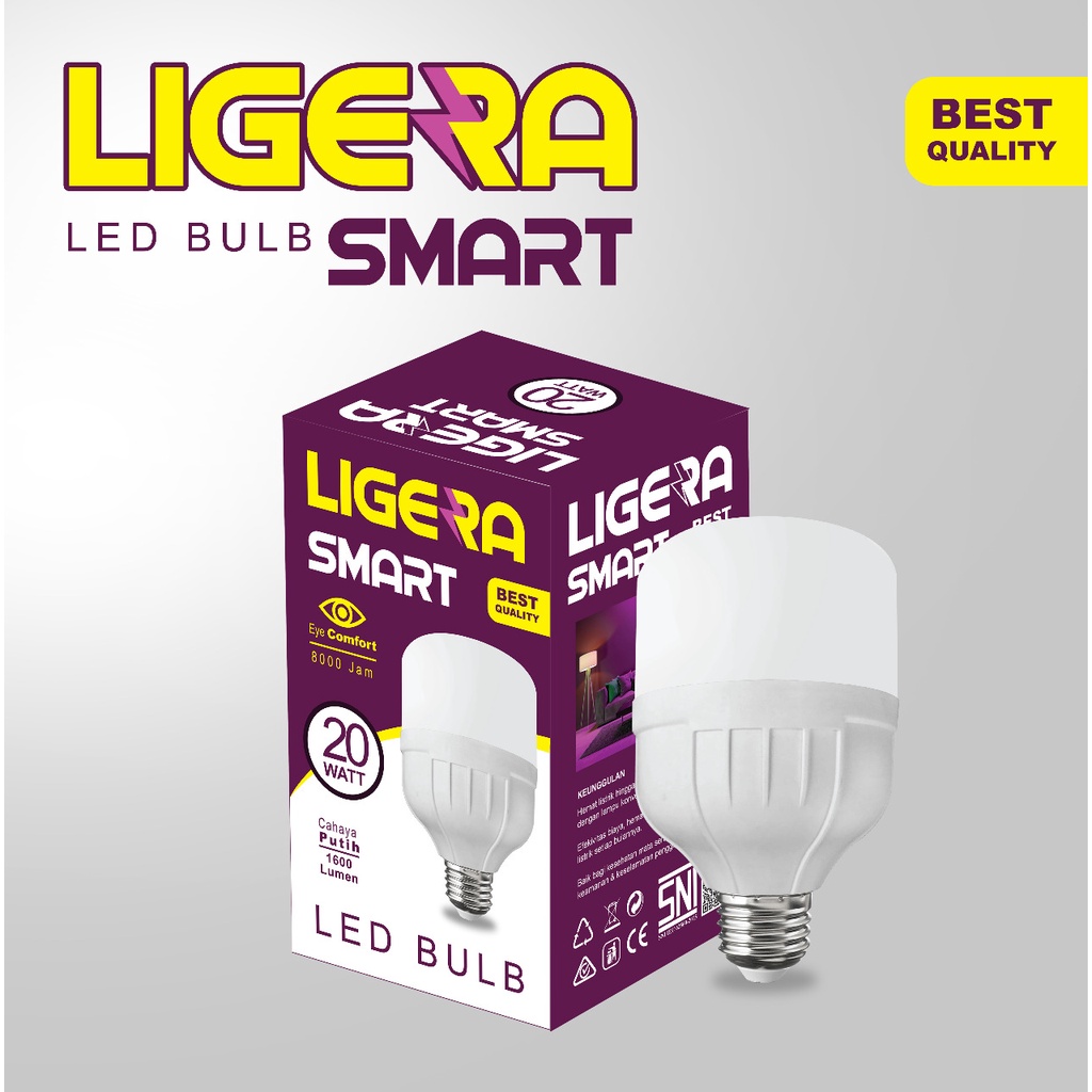 LIGERA Paket Bundling LED Smart 20W Hemat Energi 5 PCS