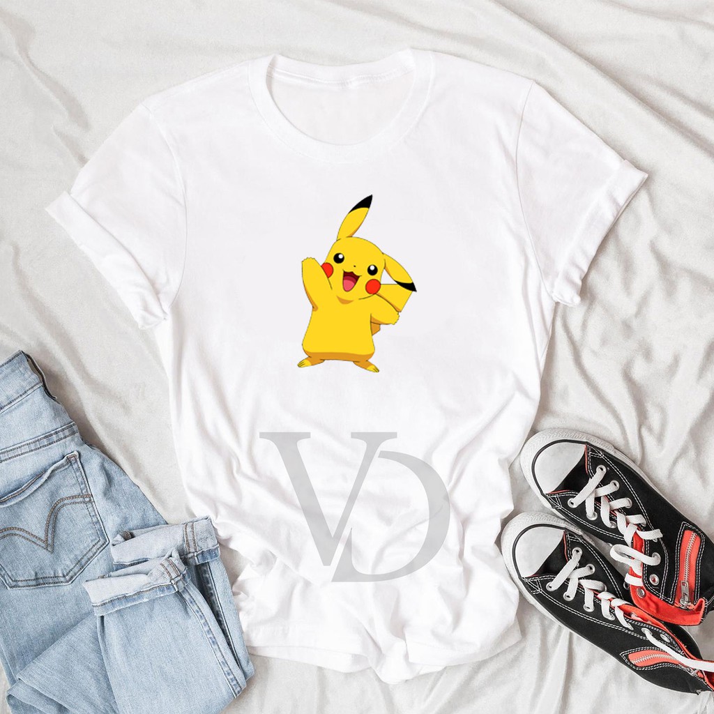 Kaos Distro Pria / Wanita / Kaos T Shirt Pria Wanita / Kaos Cotton Combed 30s / pikachu lepis