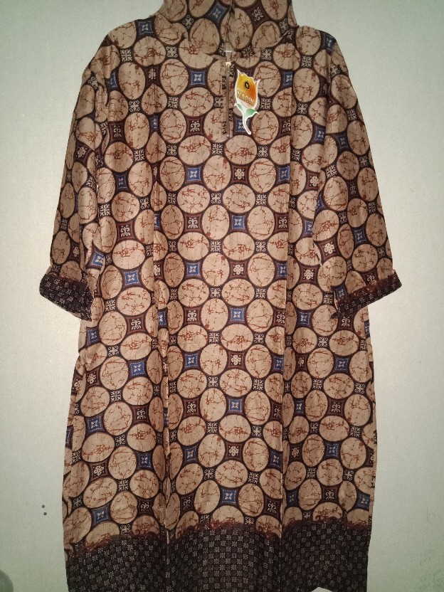 Tunik Latansa Genes Jumbo Batik Modern Big Size Sogan Muslim Kantor