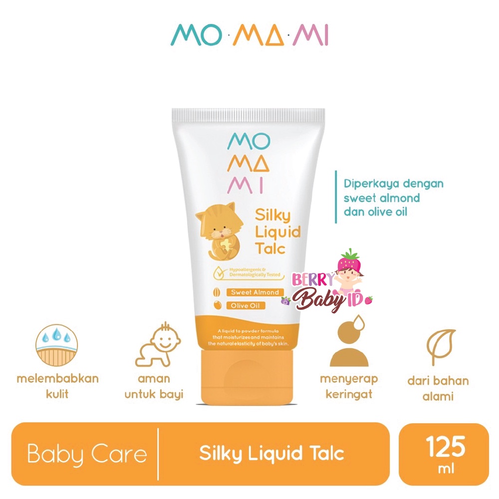 Momami Silky Liquid Talc Lotion Cream Bedak Cair Bayi Anak Mo Ma Mi Berry Mart