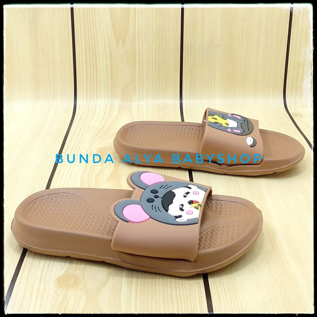 Sendal Anak Perempuan Umur 2 3 4 5 6 Tahun Elastis COKLAT - Sandal Anak Cewek Elastis Size 25 - 35 Karet Anti Licin