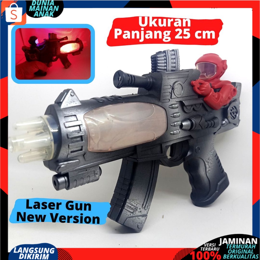 Mainan anak Pistol Lampu Disco Space Gun Music Light Tembakan Baterai Bersuara