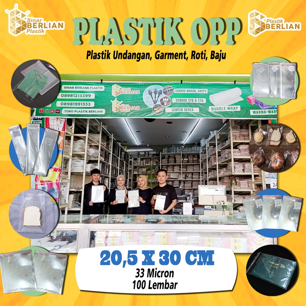 

20,5 x 30 cm Plastik OPP TEBAL (100 lbr) (lem/seal)