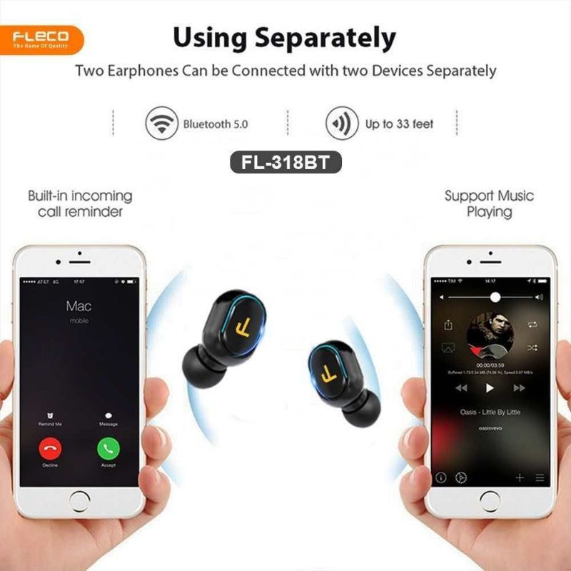 HEADSET BLUETOOTH FLECO A7S FL-318BT HANDSFREE EARPHONE WIRELESS FLECO FL318BT A7S SERIES