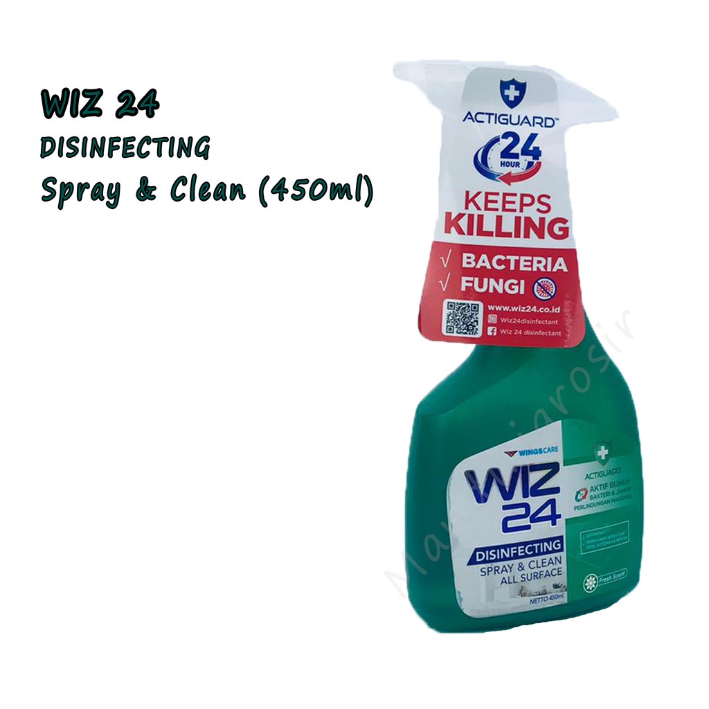 Wiz 24 * Disinfecting Spray &amp; Clean * Fresh Scent * 450ml