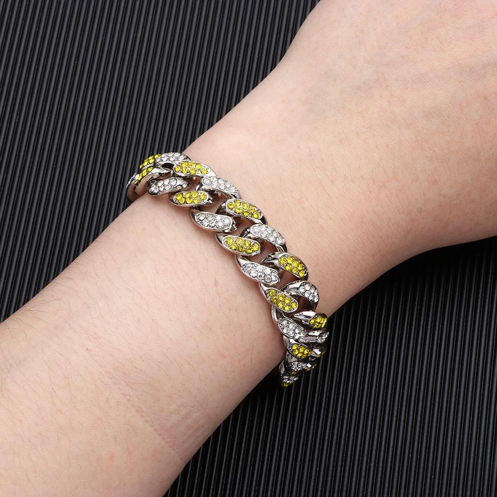 R-flower Bracelet Lebar 12mm Mewah Shiny Fashion Bracelet Hip Hop