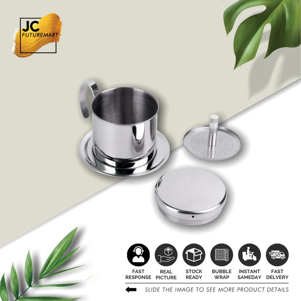 VIETNAM DRIP 120ml-160ml - COFFEE DRIPPER FILTER STAINLESS - SILVER