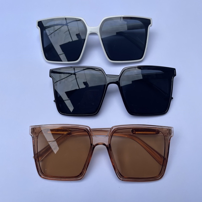 Kacamata Wanita Kotak Square Persergi Kacamata Frame Besar Kotak Fashion Korea Sunglasses