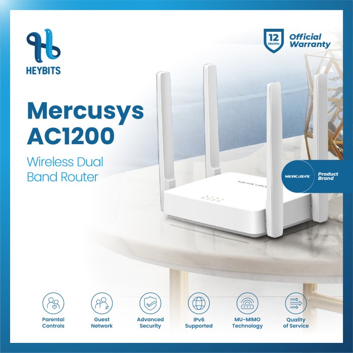 Mercusys by Tp-Link AC10 AC1200 Dual Band Wireless N Router 300Mbps