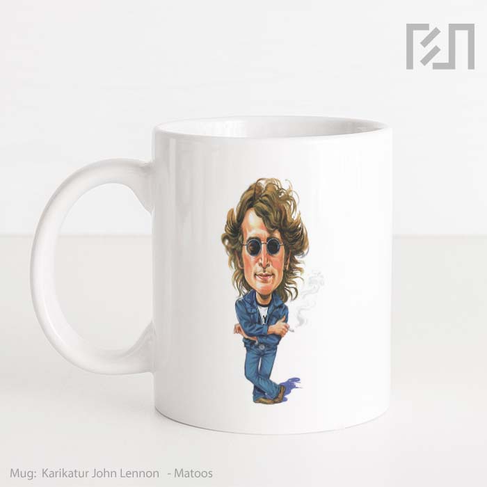 Gelas Keramik Caricature John Lennon Mug