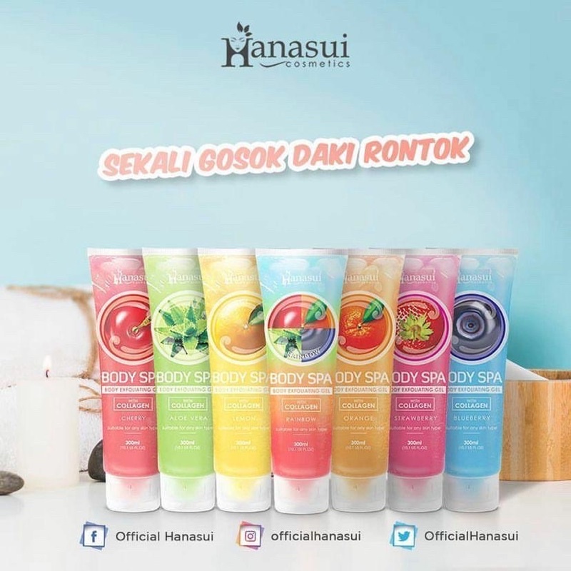 HANASUI BODY SPA EKFOLIATING GEL COLLAGEN SEKALI GOSOK DAKI RONTOK