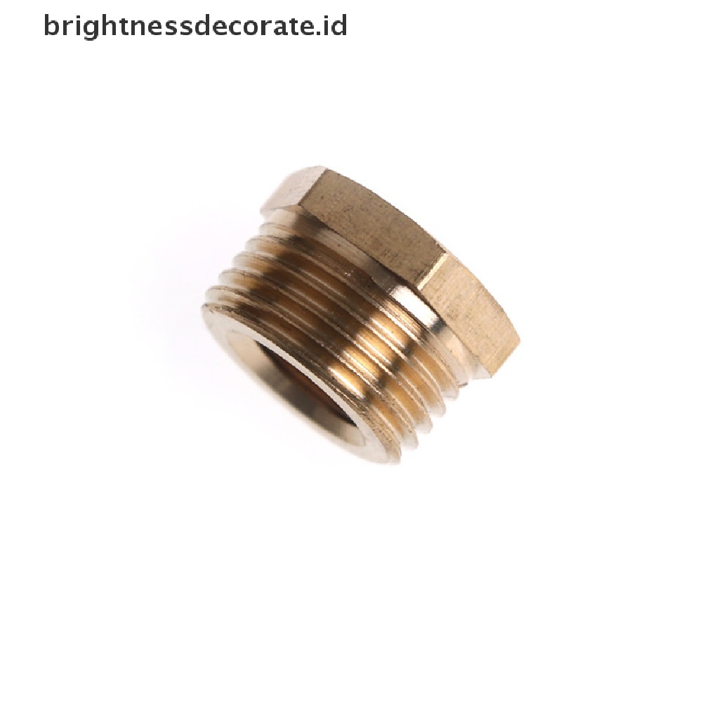 1 Pc Adaptor Pipa Bahan Kuningan Ukuran 3 / 8inci Bspt Male X 1 / 8inci Female Npt