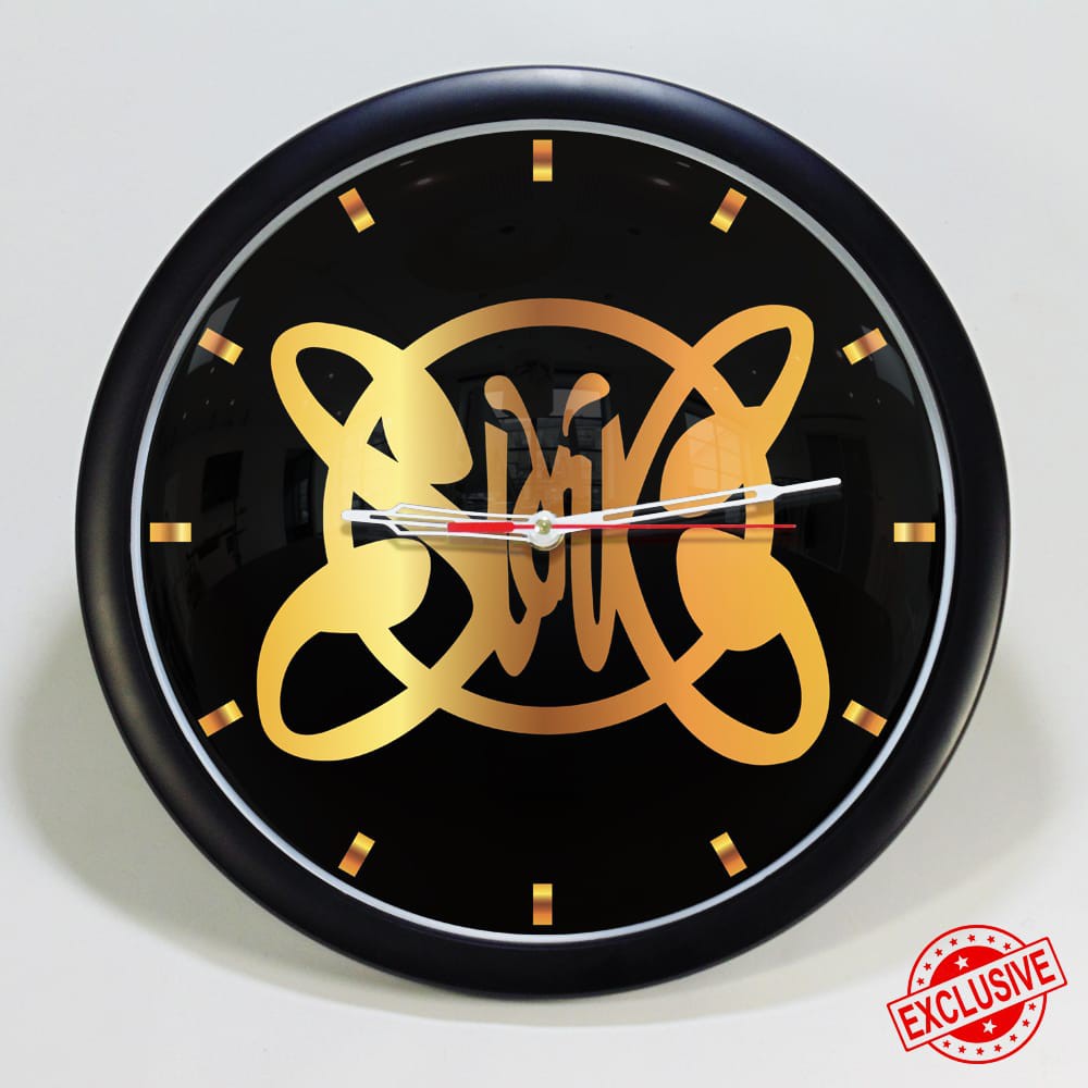 (ISTIMEWA BOSSQUE) JAM DINDING CUSTOM SLANK BLACK GOLD