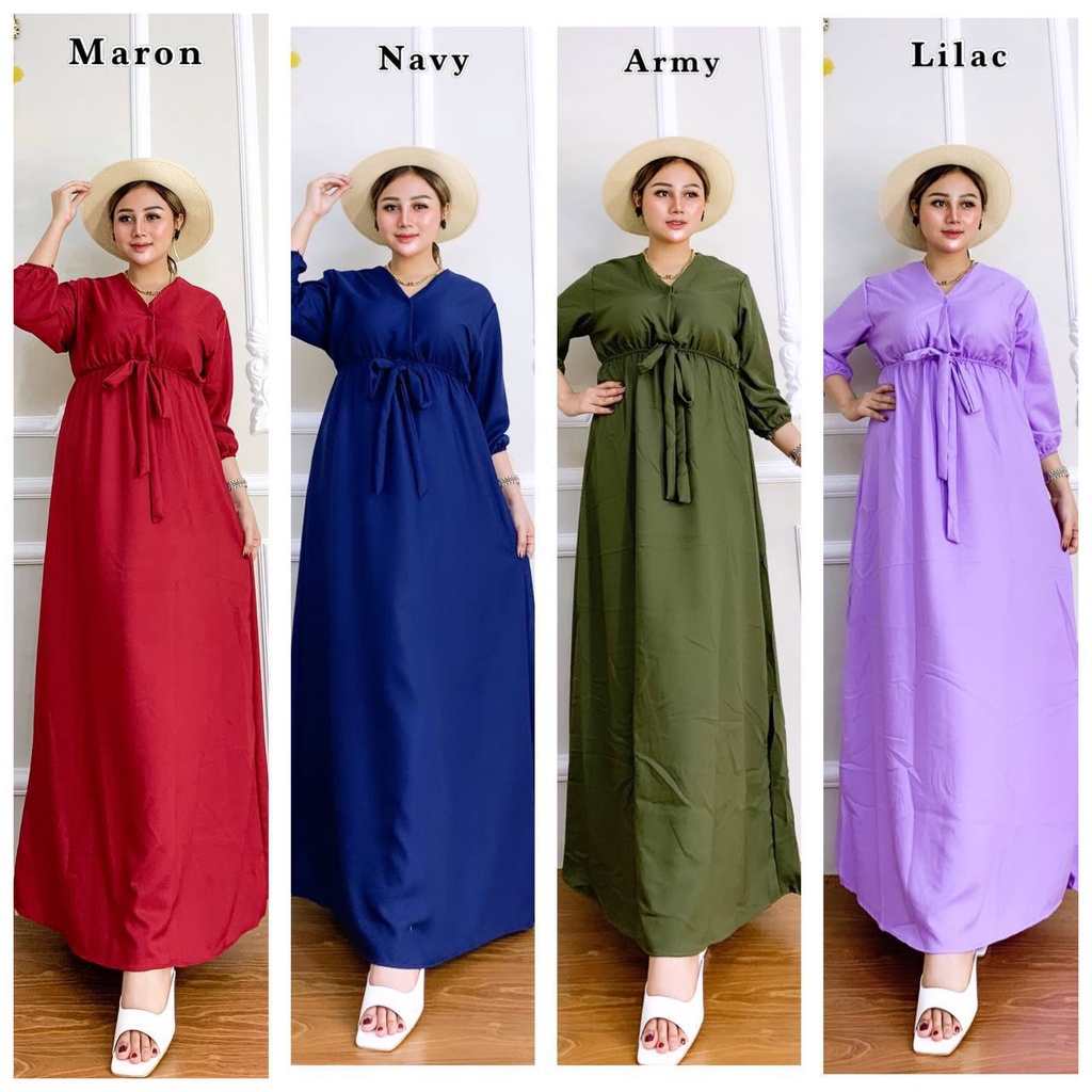 MALIKA DRESS POLOS PANJANG | DRESS POLOS VARIASI TALI BAGIAN DEPAN