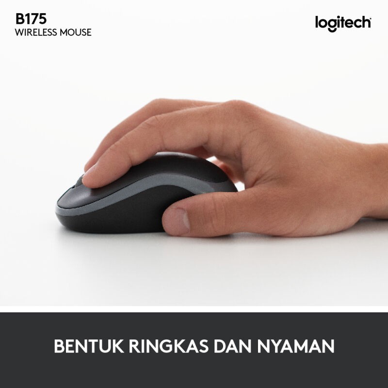 Mouse Wireless LOGITECH B175  - Black - ORIGINAL RESMI