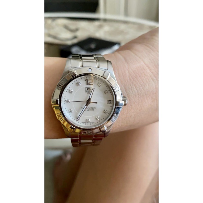 tag heuer aquaracer MOP 32mm diamond dial 2013 complete set with ori rec Tag Heuer