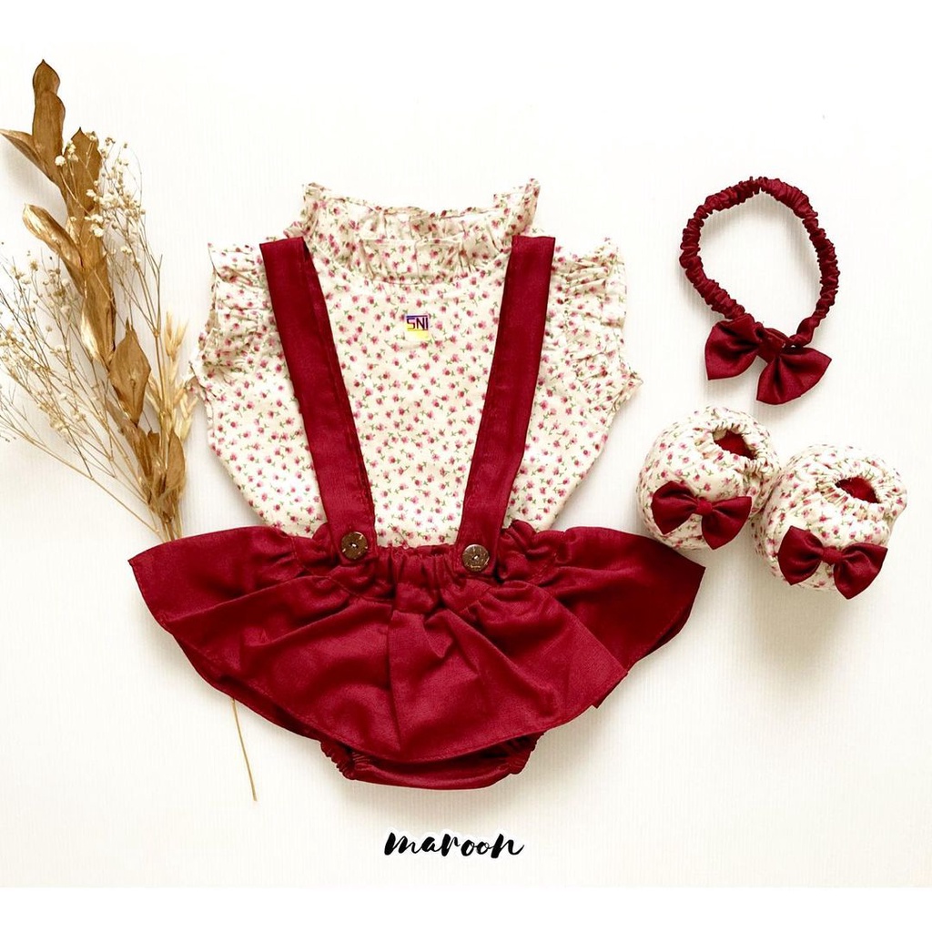 CORRY / SHANIKA overall / CLARA / GIANNA TALITHA Baju Setelan Jumper Rok Bunga Bandana Sepatu Pergi Lucu Fashion Anak Bayi Perempuan Cewek-5