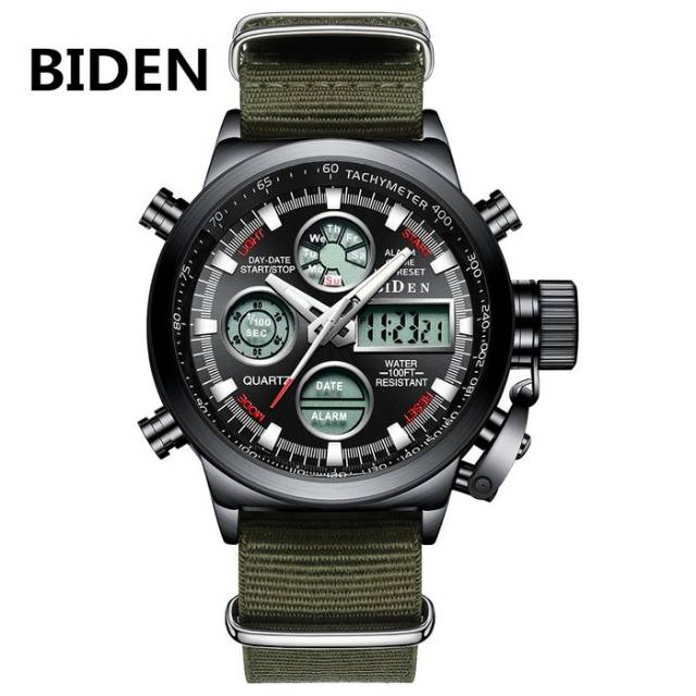 Jam Tangan Pria Biden Original Dual Time Water Resist