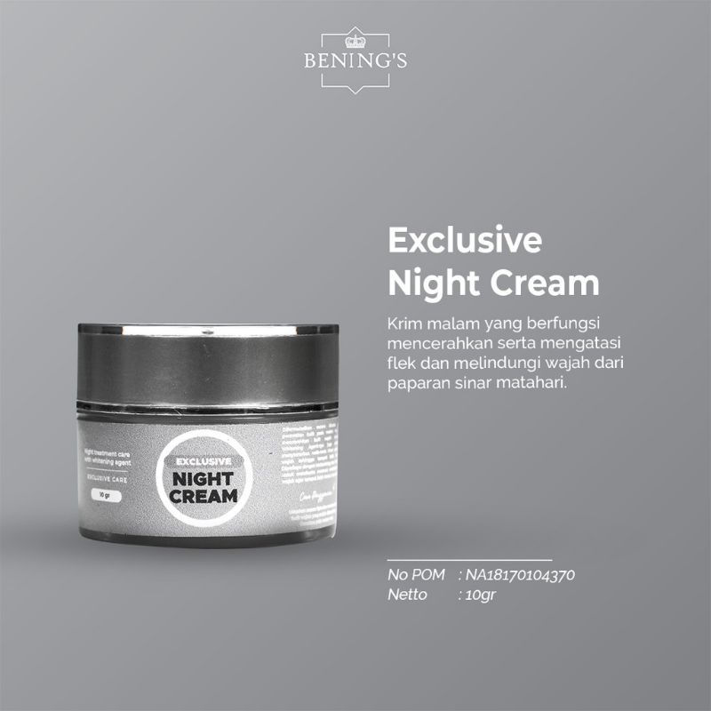 Exclusive night cream bening's skincare by dr oky (bening's klinik)