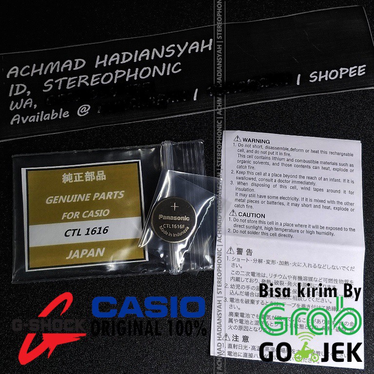 ORIGINAL Battery Rechargeable Tough Sollar PANASONIC CTL1616 - Batre Togsol CTL 1616 Rechargeable