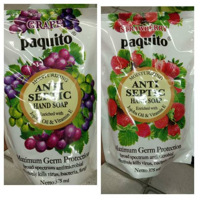 Paquito Anti Septic Hand Soap 375ml Strawberry/grape