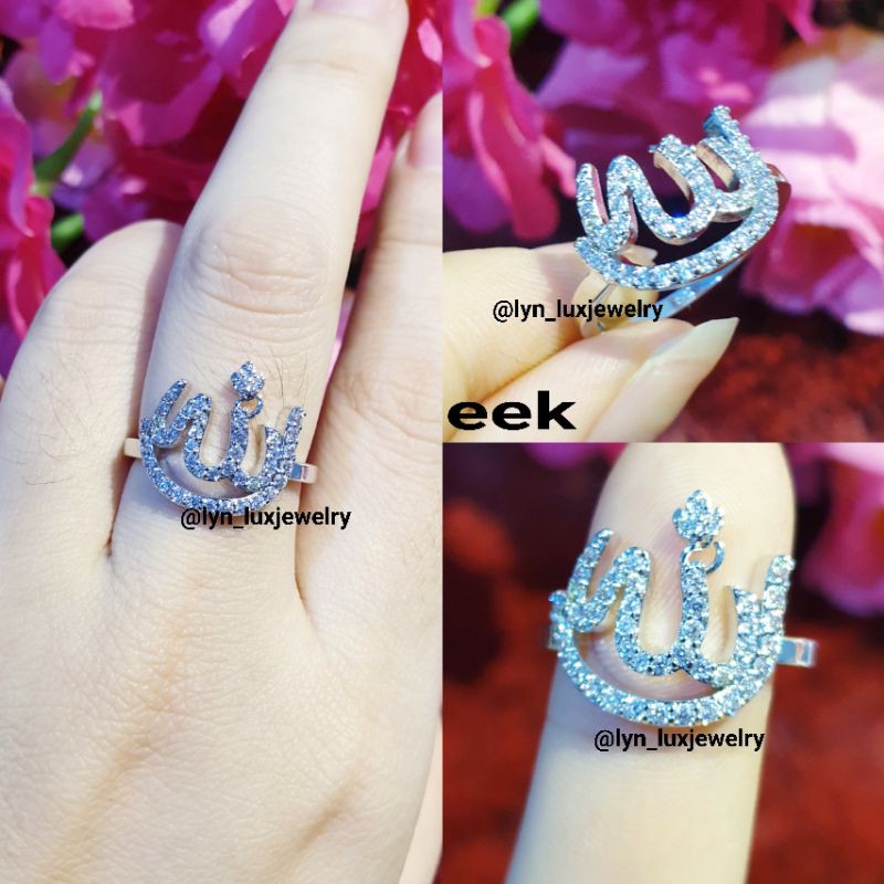 Micro Diamond Allah Ring / Cincin lafadz Allah / cincin silver cantik / Cincin allah best seller
