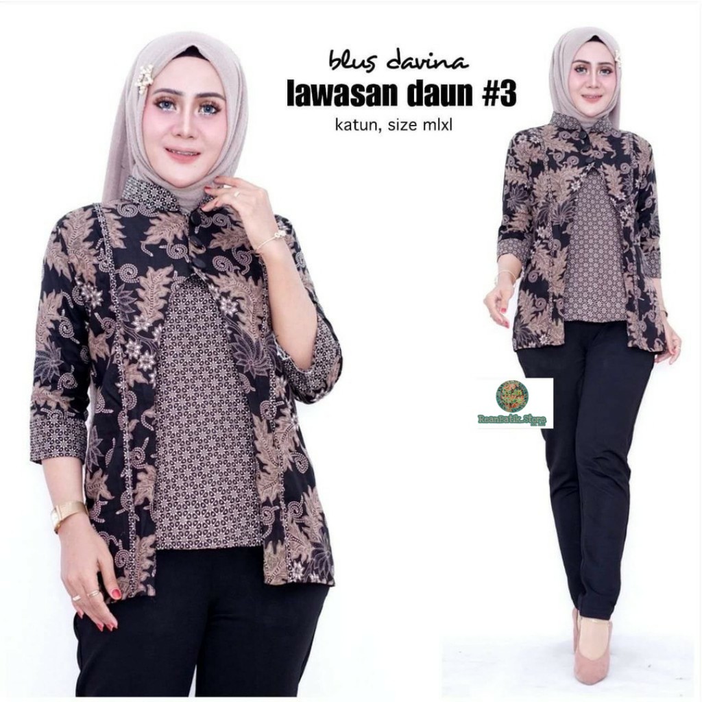 Paling Murah [ada Jumbo] Blus Davina Lawasan Daun #3 Batik Wanita Modern Formal Kondangan Kantoran Katun Halus g1nRoQTbnQZGl